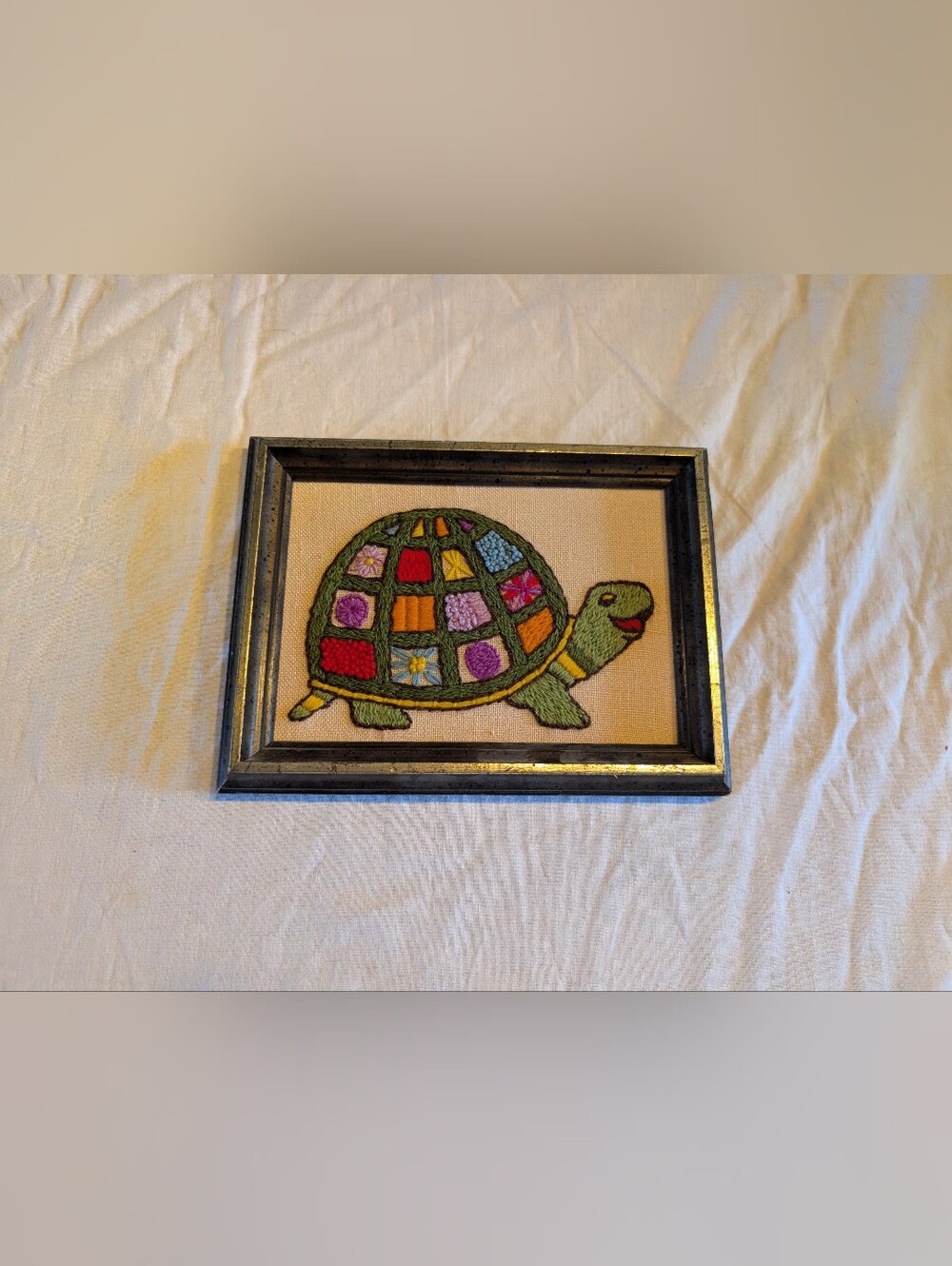2/40$ Vintage Multicolor embroidery Patchwork Turtle Wall Hanging